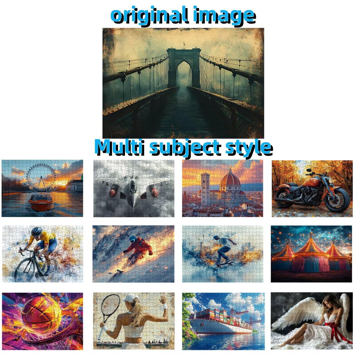 Puzzle 5000 sztuk, puzzle most 5000 sztuk dla dorosłych 160x105 cm, drewniane puzzle retro wykwintne opakowanie w papierowym pudełku, przenośna torba siatkowa na prezent dla mężczyzny kobiety