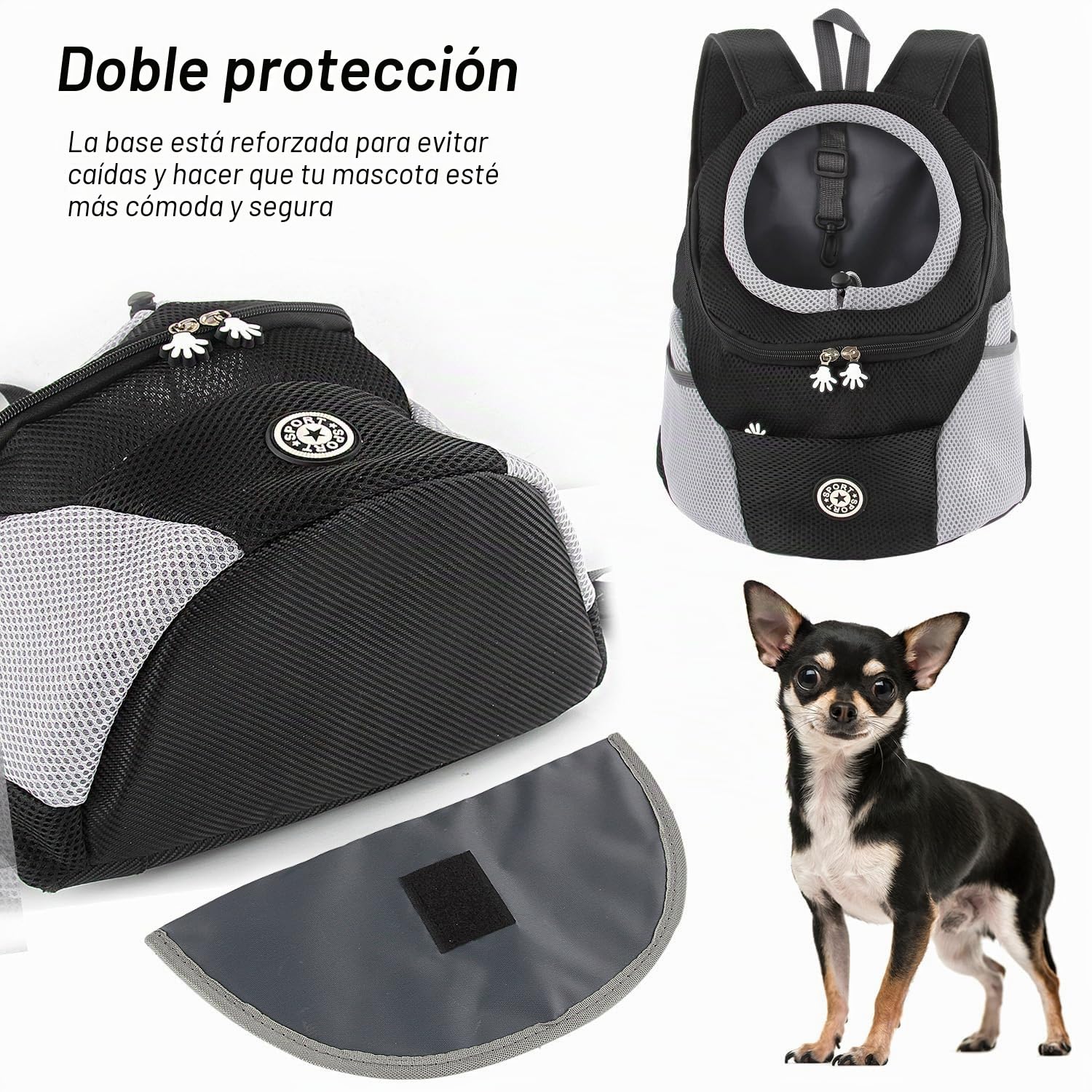 M MUNCASO Mochila Transportadora para Perros y Gatos, Bolsa de Viaje para Mascotas, Paquete Frontal para Cachorros, Aprobada por Aerolíneas para Viajes de Senderismo al Aire Libre