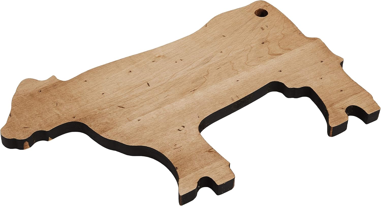 J.K. Adams 14-Inch-by-9-Inch Maple Wood Cutting Board, Pig-Shaped