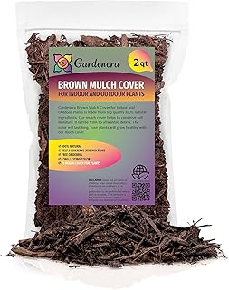 Organic Brown Mulch by Gardenera - Enhance Soil Health and Plant Vitality - 2 QUARTS