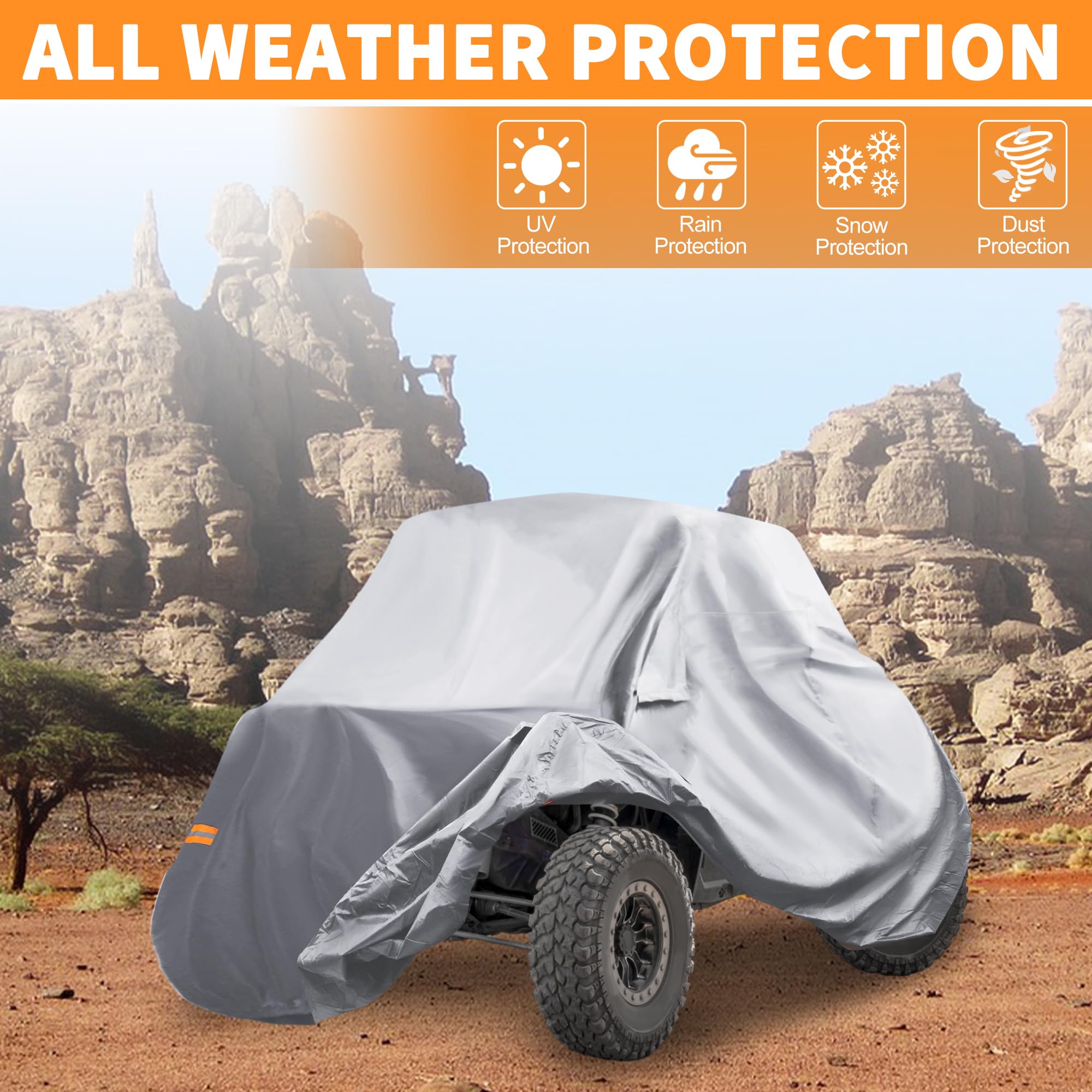QUARKZMAN UTV-Abdeckung Für Polaris Wasserdicht Outdoor 1Stk 210D-PU | Für Honda, Größe 310x180x175cm, PU-Beschichtung, Zweifaden-Naht, UV-Schutz, Winddicht, Aufbewahrungstasche