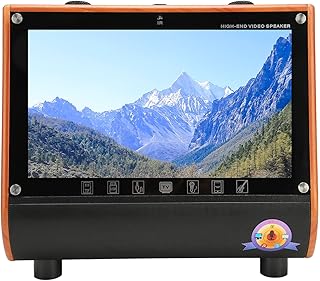 Asixxsix TV digital portátil de 14 polegadas, máquina de karaokê de 2,4 GHz, alto-falante Bluetooth interativo sem fio, suporta transmissão de tela de celular, USB, entrada HDMI, MP4, AVI, WMV, MP3, WAV, APE FLAC (EUA)
