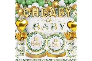 Sage Green Baby Shower Decoration Set for 25 Guests