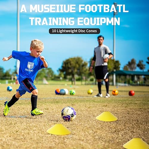 Miniatura 5 de Escalera de velocidad de agilidad, juego de equipo de entrenamiento de fútbol, 20 pies, 12 peldaños de velocidad, 10 conos de disco, paracaídas de