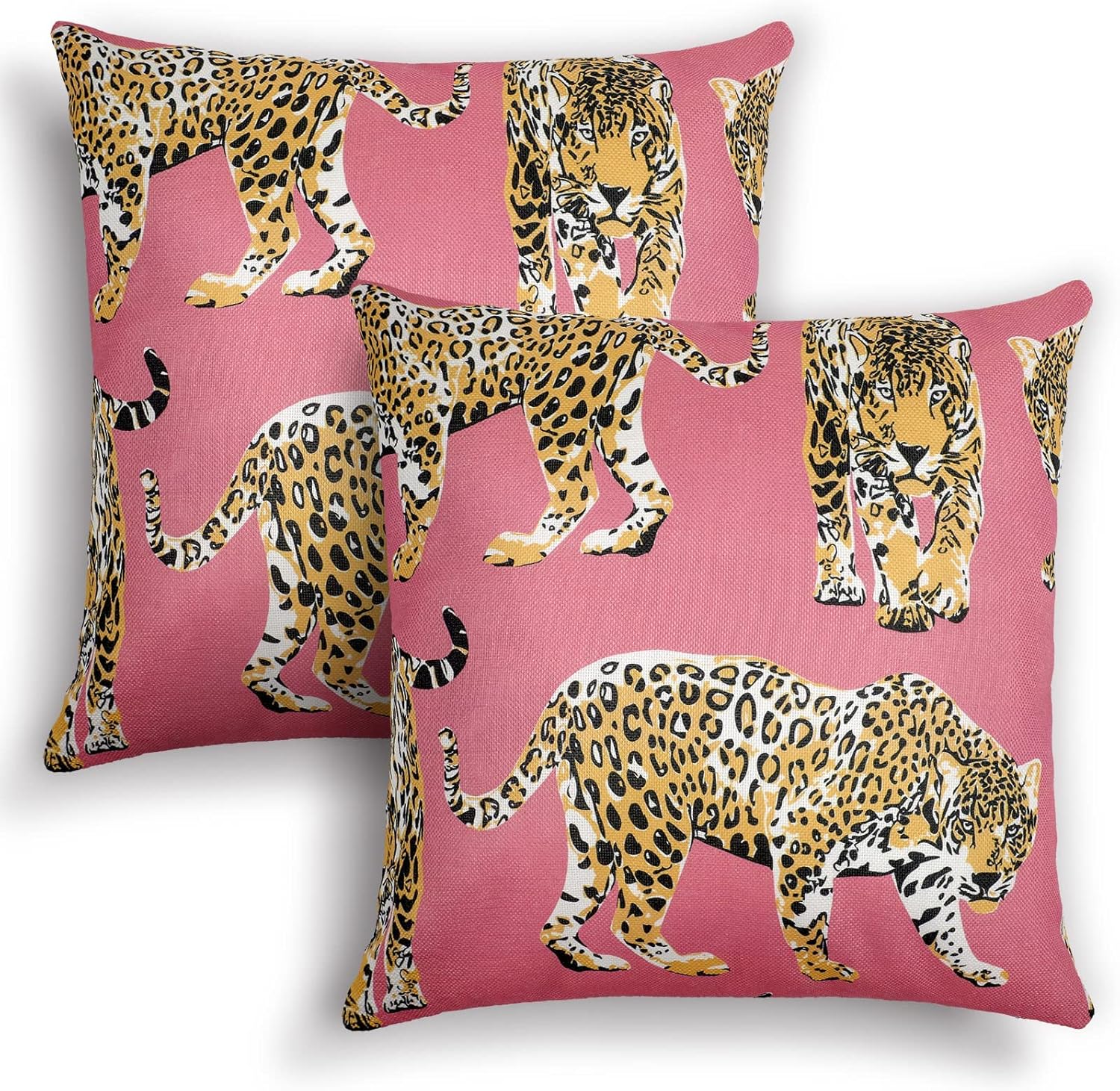 Amazon.com: Buryeah 2 Pcs Leopard Preppy Throw Pillow Covers 18 x 18 ...