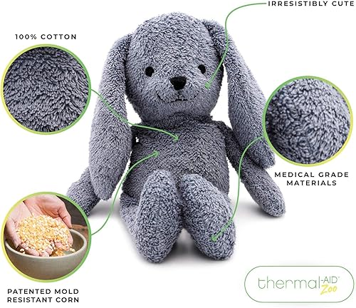 Miniatura 2 de Thermal-Aid (Baxter The Bunny) - Almohadilla térmica lavable y bolsa de hielo - Paquete de felpa calientefrío con relleno de maíz natural -