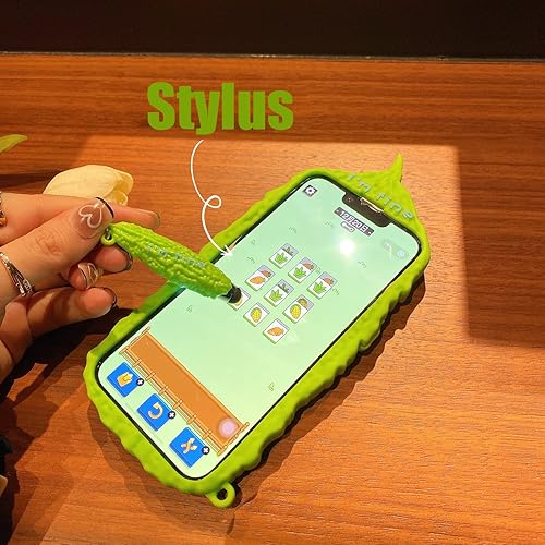 Miniatura 3 de Funda Kawaii compatible con iPhone 13 Pro Max, bonita funda de silicona suave 3D a prueba de golpes con lápiz capacitivo de pera, bálsamo y pera de