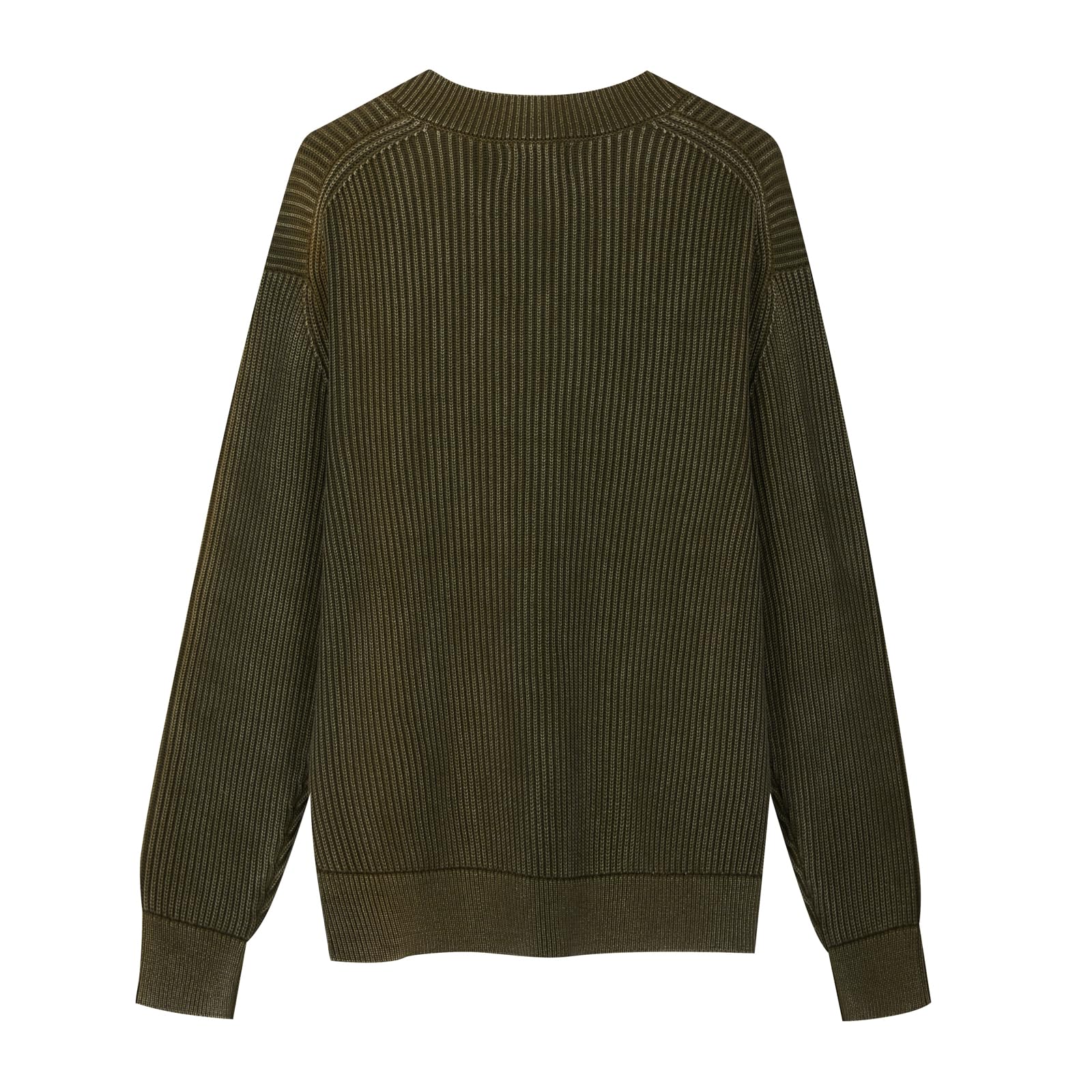 Diana Studio - Maglione Scollo V trattato a Mano in 100% Cotone, Uomo, Maniche Lunghe, Casual Fit