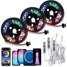 3Pack Strobe LED Lamp Kit 001 for Bambu Lab, Iridescent RGB Smart 3D Print LED Strip Light Kit, Bundle-ZH037 1M/3.28FT 3D Printing Lamp Accessories, 60 LEDs Models Lamp DIY, 16 Milllion Colors