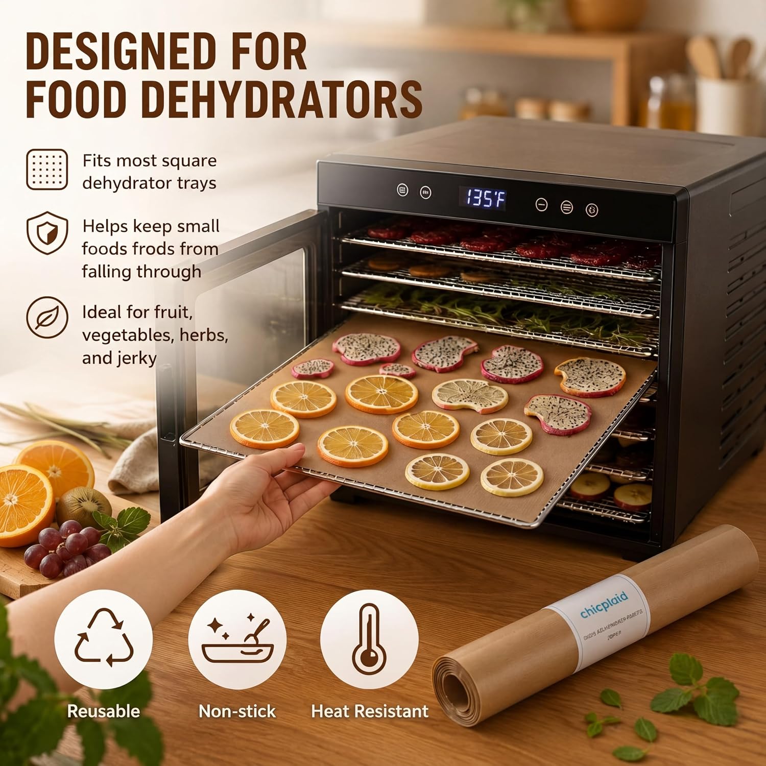 20 Pcs 14x14 Inch Food Dehydrator Sheets – Non-stick Reusable Drying Mats for Oven, Bbq, Dehydrators, Anti-splashing