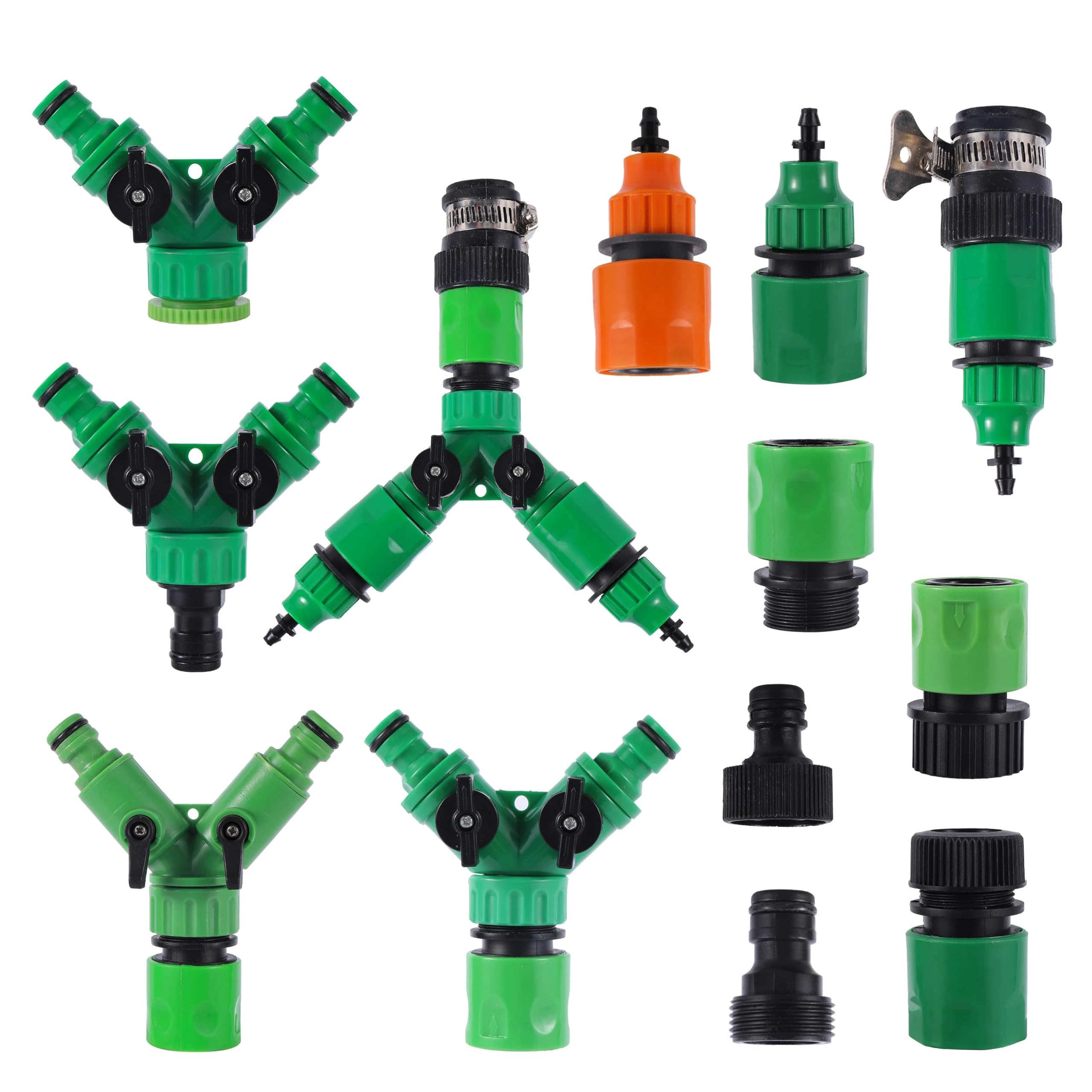 Szybkozłączka do węża ogrodowego, adapter nawadniającego 3/4, 16 mm, 1/2 cala, zestaw naprawczy rur wodnych z gwintem Euro(0032)