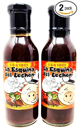 2 Pack of La Esquina Del Lechon Mexican Barbecue Sauce 12oz Bottles you choose Spicy and Smokey or Smoky Sweet Sweet and Smoky