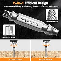 Vista 2 de Nuovoware Juego de Extractor de Tornillos Dañados, 6 Piezas Easy Out Herramientas de Broca para Tornillos Pelados, Tuercas y Pernos, Kit Extractor