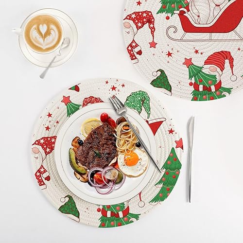 Miniatura 4 de 3 Pcs Pot Holders Trivets Set for Hot Pots and Pans 15in Cotton Thread Weave Heat Resistant Hot Pads for Hot Pot Modern Farmhouse Decor Gnomes