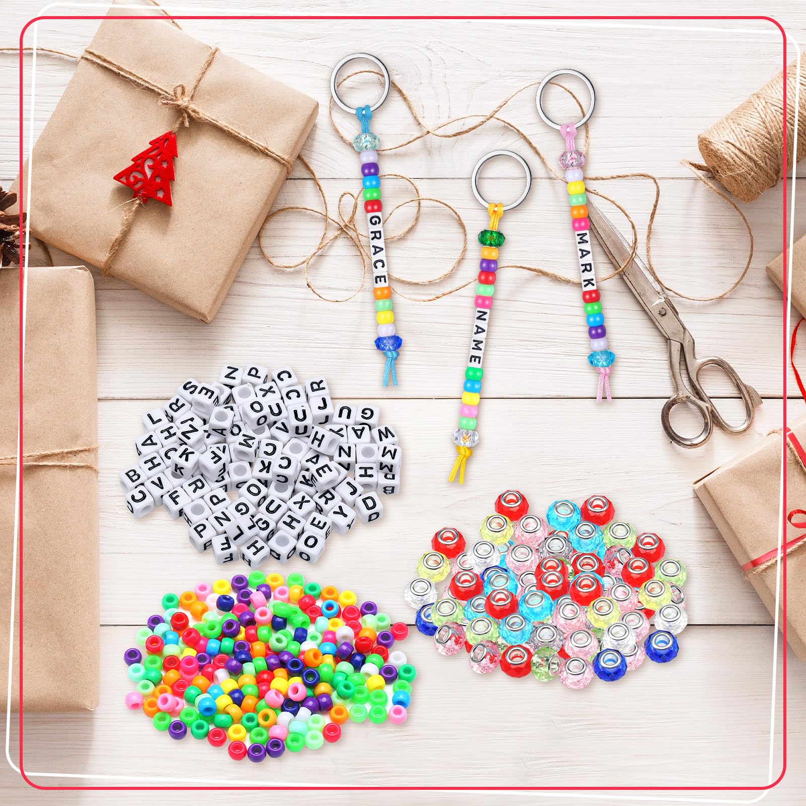Amazon.com: Landical 564 Pcs DIY Bead Keychain Kit Key Chain