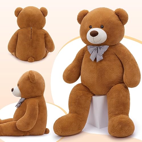Miniatura 11 de MaoGoLan Oso de peluche color rosado gigante de 55 pulgadas, animales rellenos grandes y de tamaño real para novia Rosa,Azul,Marrón,Crema,Marrón