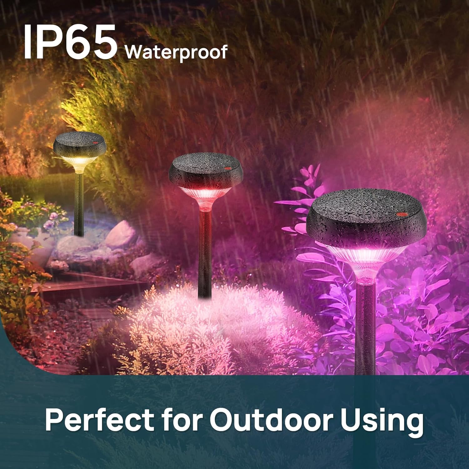 Linkind Solar Pathway Lights 8 Pack, Color Changing Solar Lights Outdoor Waterproof, Multicolor/Warm White/Cool White Solar Lights for Walkway Yard Garden Landscape - Image 6