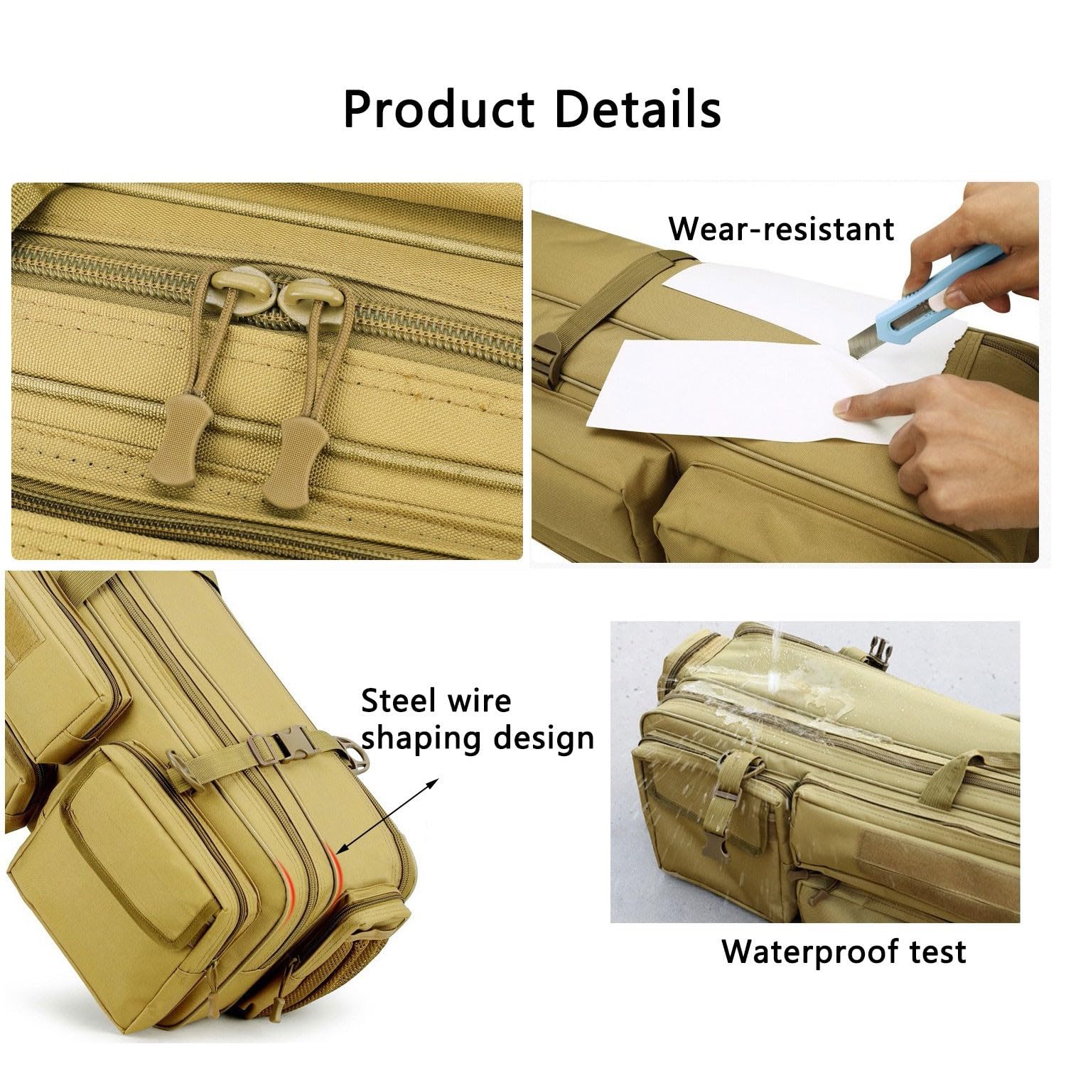 Fucile Borsa Tattica, Borsa Porta Armi Poligono, Custodia Morbida Fodero Porta Fucili Imbottito, Zaino Fucile Caccia, Canna da Pesca Borsa, Borsa Tattica Militare Black,120cm