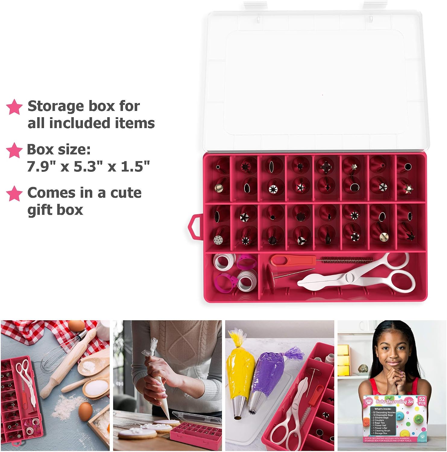 Cakebe Cupcake Decorating Kit 52 pcs Cake Decorating Kit and Cookie Decorating Kit Cake Decorating Set and Cookie Decorating Supplies with 32 Piping Tips
