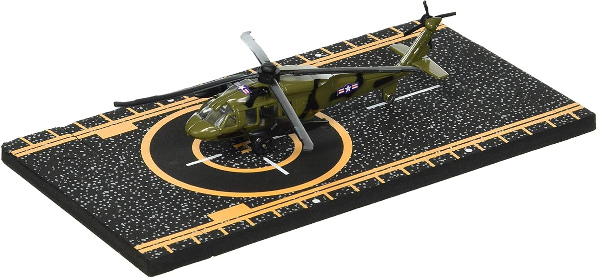 Hot Wings Planes Black Hawk Helicopter with Connectible Runway Die Cast Plane in Aviation Museum Nationwide