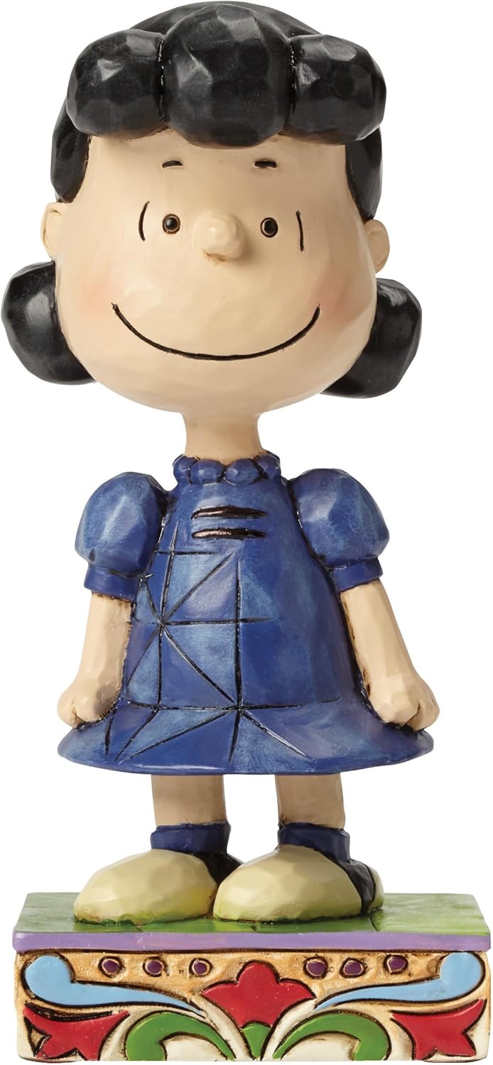Enesco Jim Shore Peanuts Lucy Personality Pose Figurine, 4.