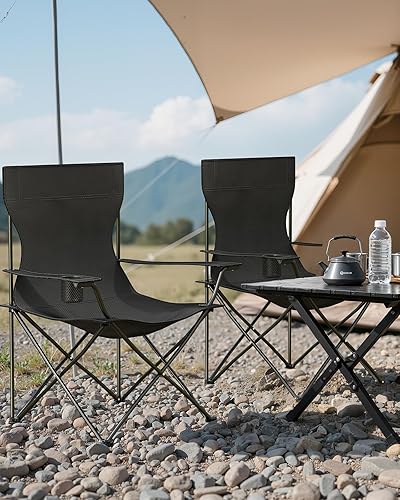 Miniatura 32 de Silla ligera plegable sillas de camping, silla de mochilero sillas de senderismo ultraligeras, sillas de camping compactas, capacidad de peso de 176