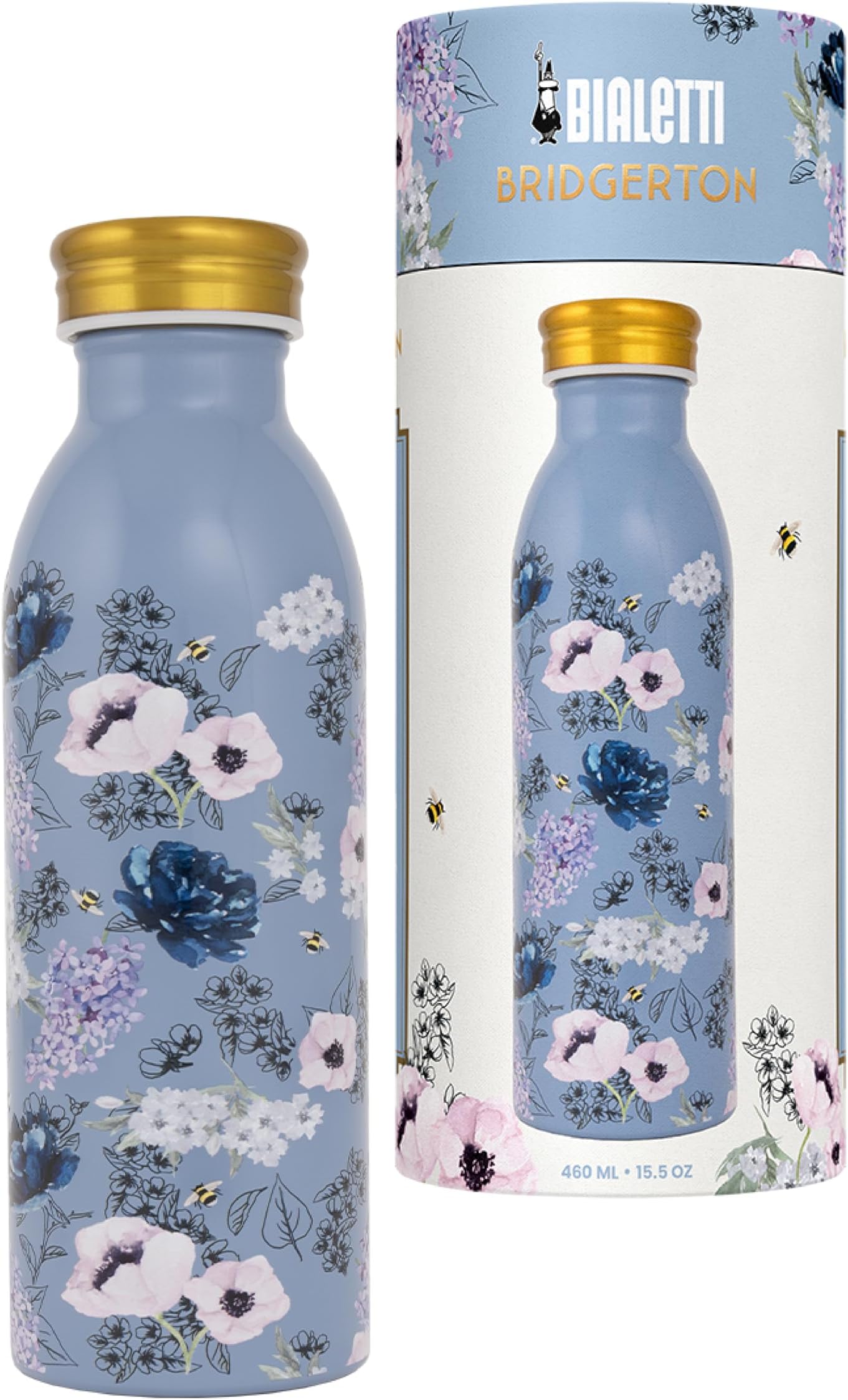 Bialetti - Bridgerton Insulated Stainless Steel Water bottle - Netflix Official License, 460 mL