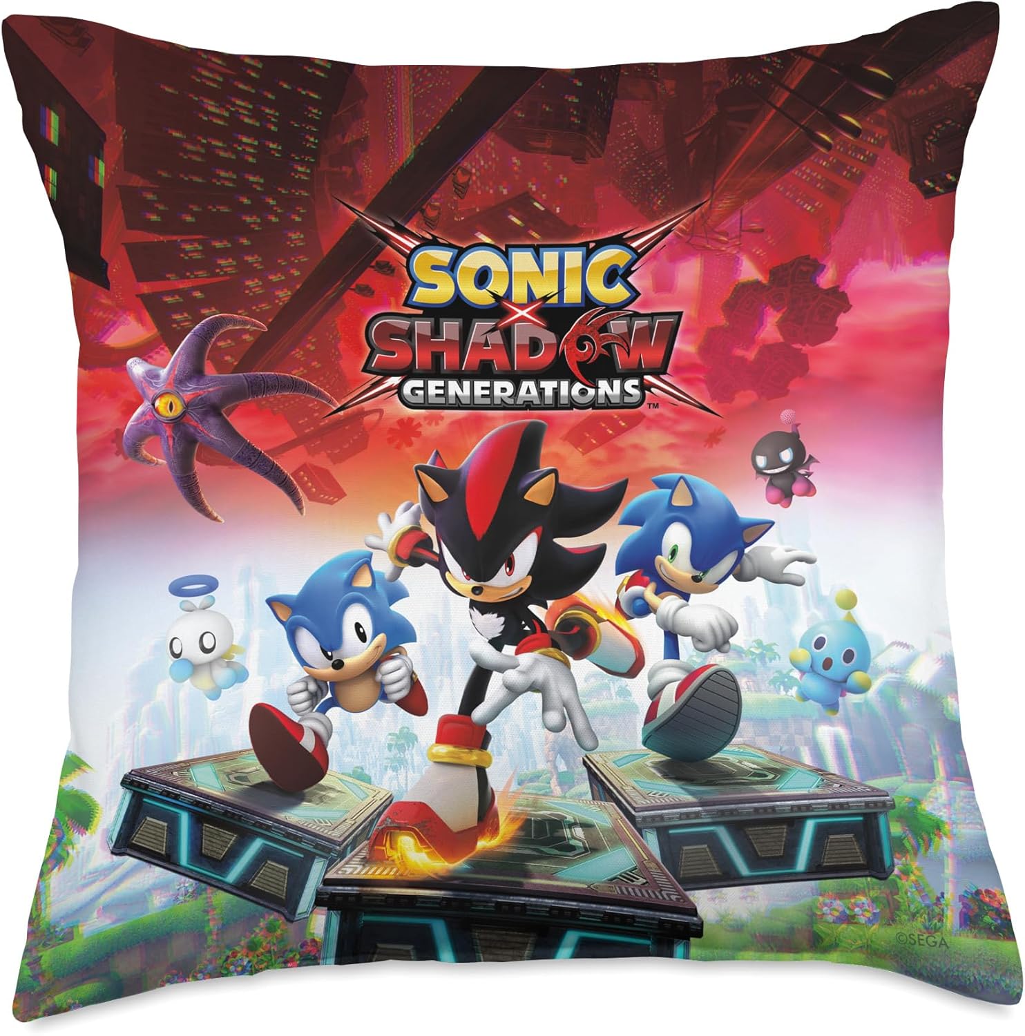 Sonic The Hedgehog, Sonic X Shadow Generations - Key Art Throw Pillow