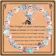 Dragon Gifts for Women Dragon Lover Gifts Natural Stone Beads Dragon Bracelet Dragon Inspirational Jewelry Dragon Spirit Animal Gift