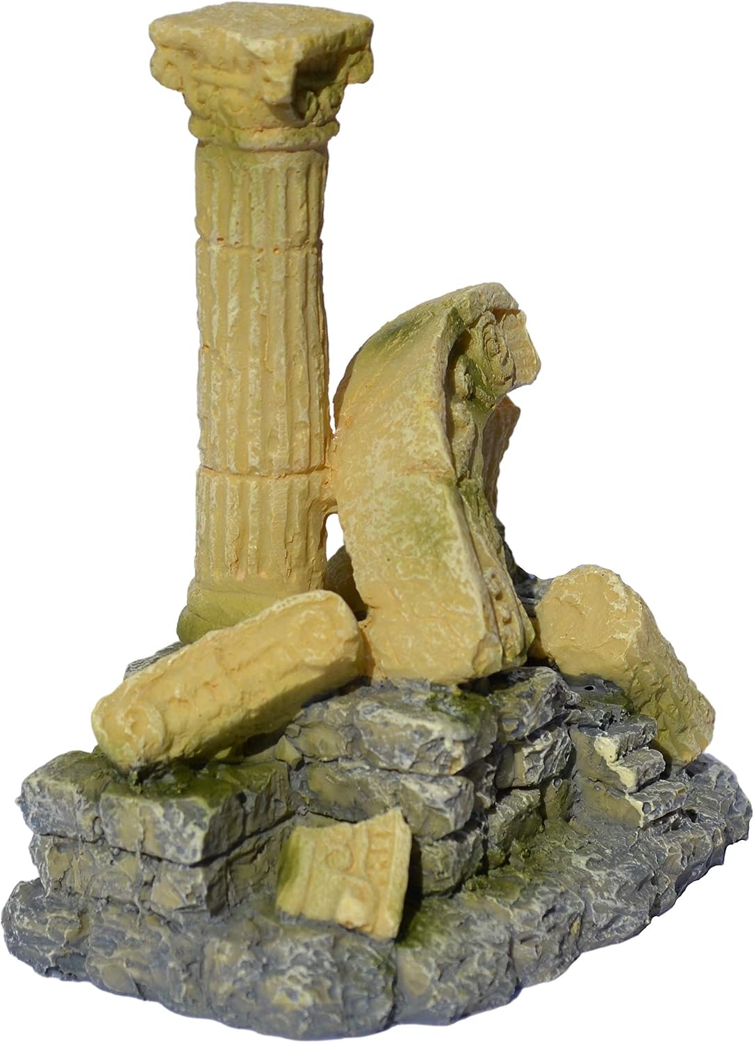 Supa Single Column Ruin Aquarium/Fish Tank Ornament | Realistic Detail | Approx. 7cm(L) x 11cm(W) x 12cm(H)
