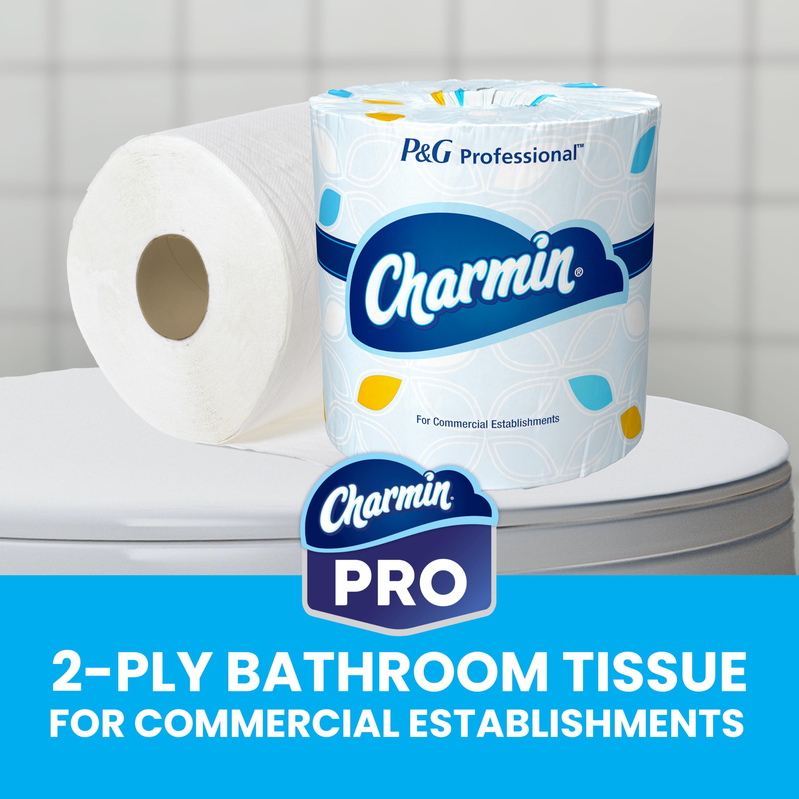 Charmin Papel higiénico profesional a granel para negocios, envuelto individualmente para uso comercial, rollo estándar de 2 capas con 450 hojas/rollo (caja de 75)