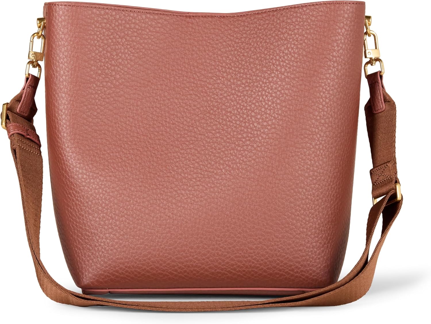 Amazon Essentials Women's Soft Bucket HandBag Tote with Minimalist Design, Dark Brown, One Size