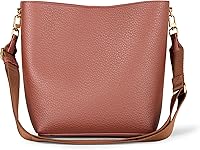 Amazon Essentials Women's Soft Pebbled Faux Leather Bucket Crossbody Bag - Adjustable Strap, Lightweight Everyday Carry