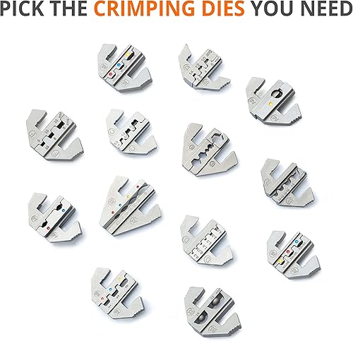 Miniatura 29 de Wirefy Herramienta de engarce para conectores termorretráctiles, engarzadora de alambre de trinquete, alicates de engarce, para terminales de A1