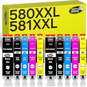 COCADEEX Tintas De 500 Ml Compatibles Con Impresora 580XXL 581XXL