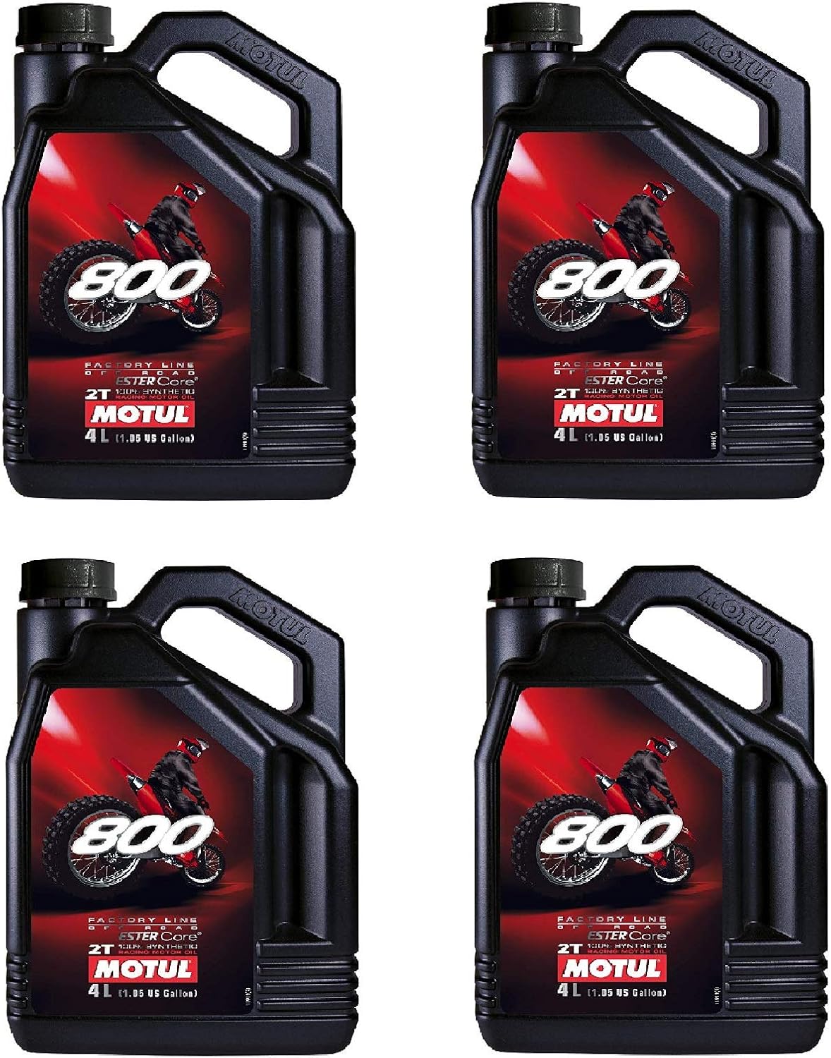 Motul 104039 Set of 4 800 2T Off Road Motor Oil 1-Gallon Bottles
