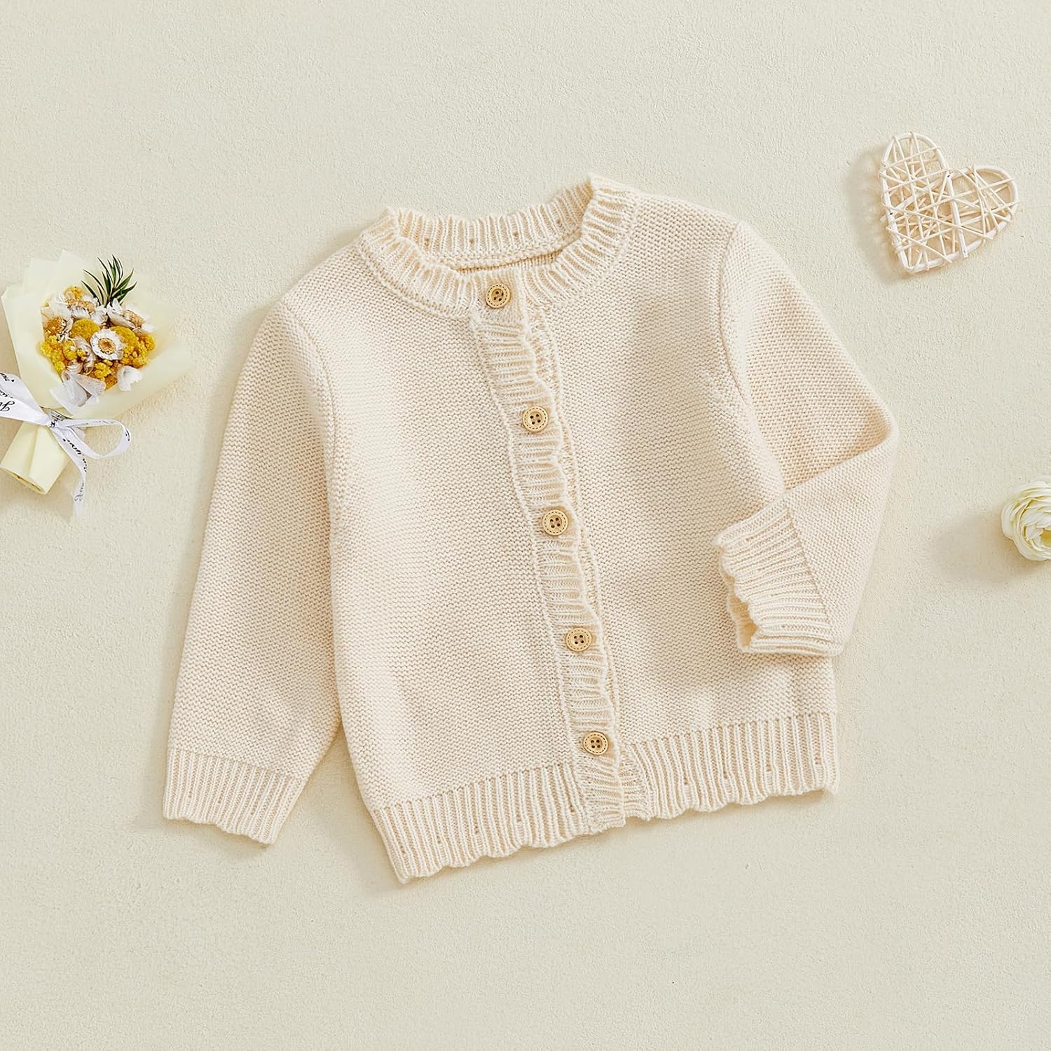 Baby Girl Cardigan Sweater Long Sleeve Button Up Knit Sweatshirt Jacket Toddler Baby Girl Fall Outfits - Image 3