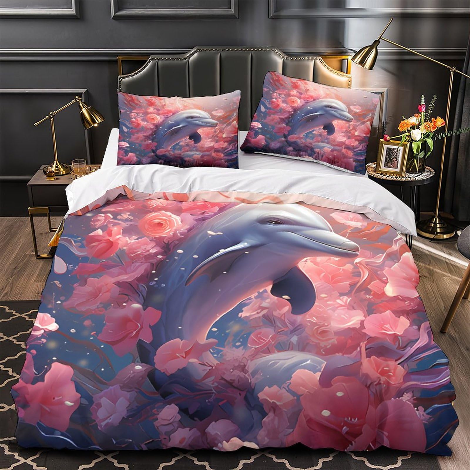 Housse de couette dauphin hypoallergenique contre allergies lit