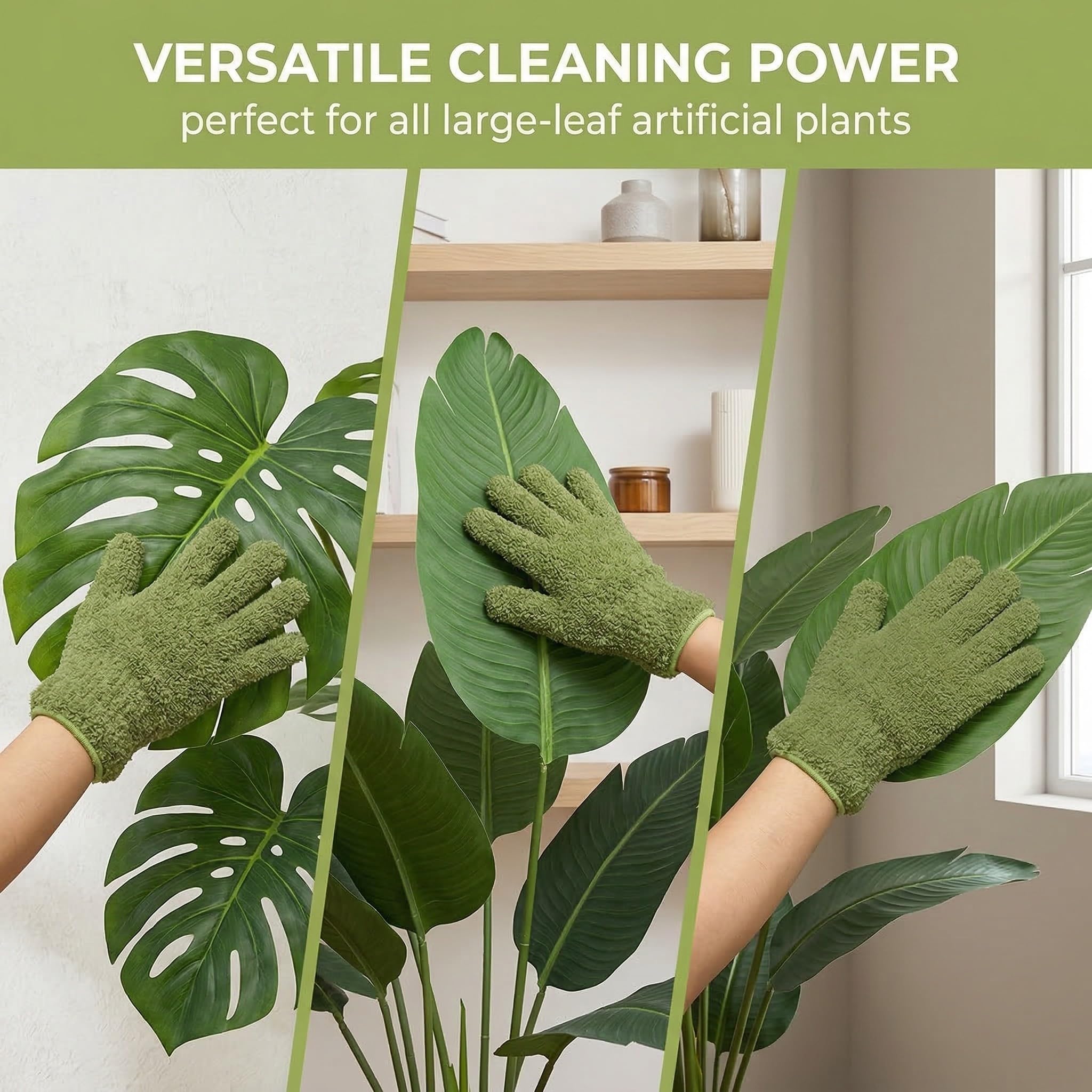Guante de Microfibra para Limpiar Plantas, Guante Quitapolvo para Hojas, Cuidado de Plantas de Interior, Jardinería Ligera y Mantenimiento Diario uso diario uso diario