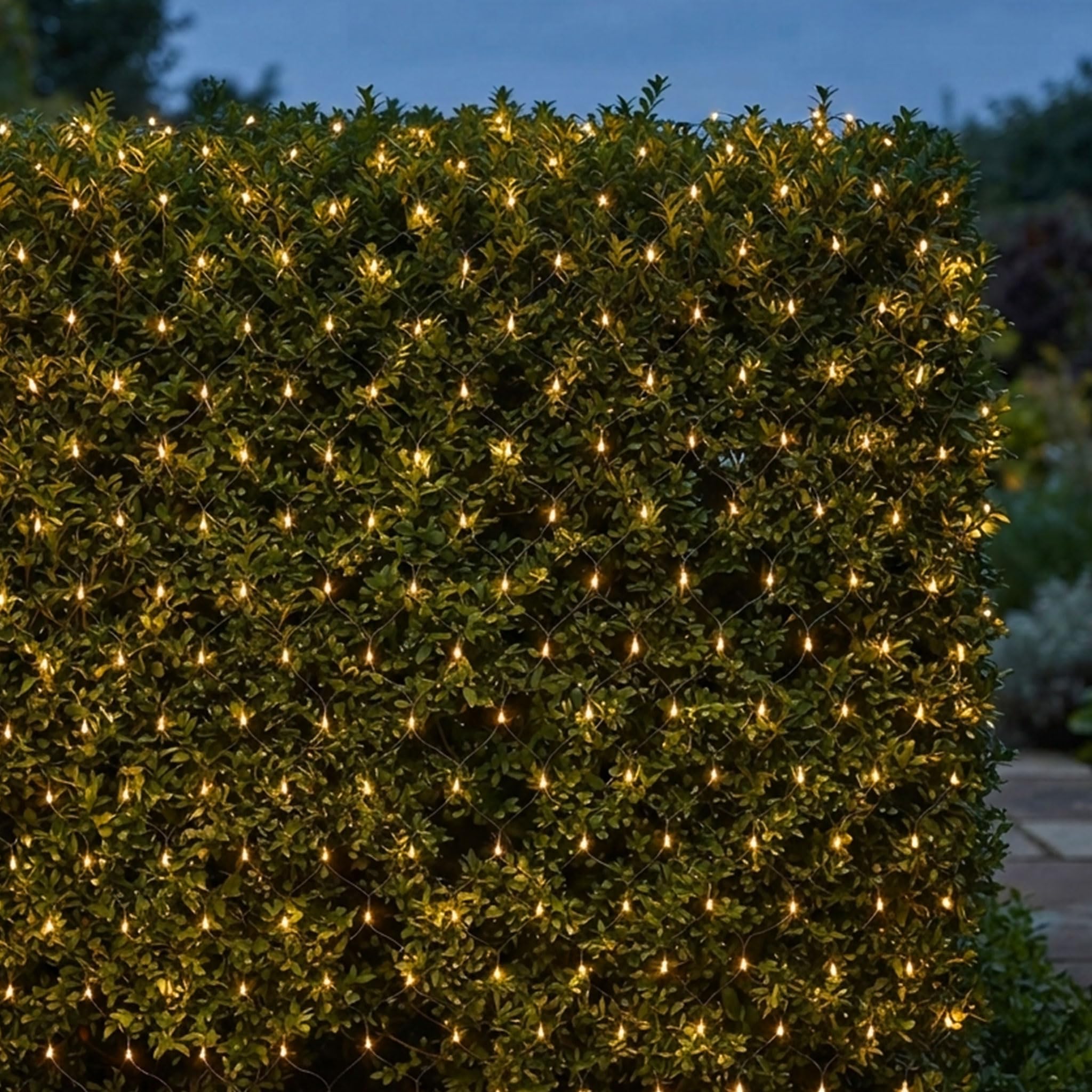 Spetebo LED Lichternetz 300 x 150 cm für Außen - warm weiß | Garten Deko Lichter Vorhang mit 320 LED