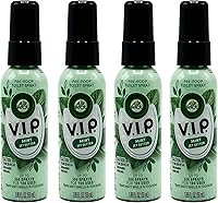 Air Wick V.I.P. Pre-Poop Toilet Spray Mint Jet Setter Pack of 4 - Essential Oils Odor Neutralizer, Travel Size Fresh Mint Scent Bathroom Spray