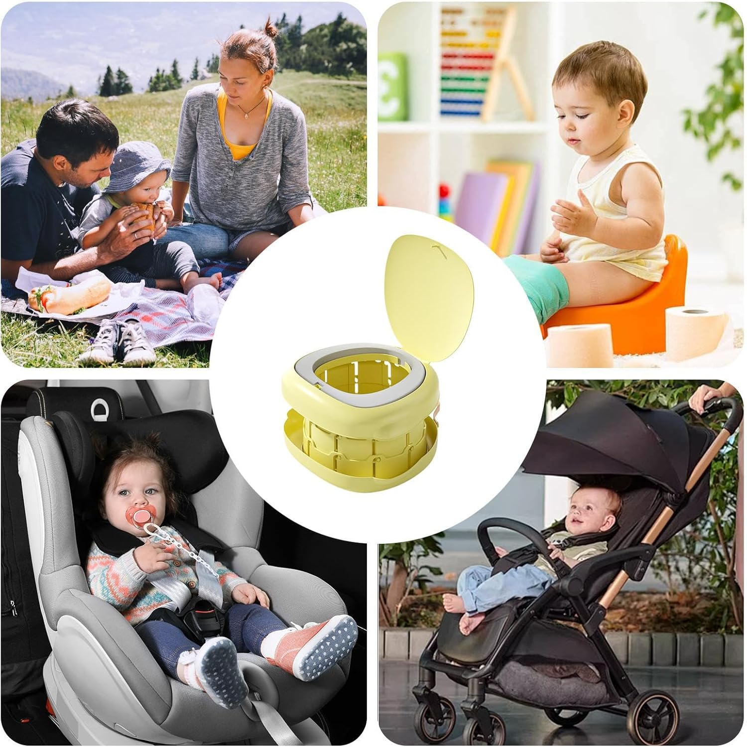Toddler Folding Toilet Seat - Portable Travel Potty For Kids, Lightweight Reusable Training Seat For Boys Girls Ages 0-8 | Kids Travel Potties Seatt, Foldable Toilet Chair For Camping, Outdoor Use