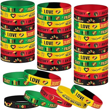 Skylety Juneteenth Rubber Bracelets (120 Pcs)