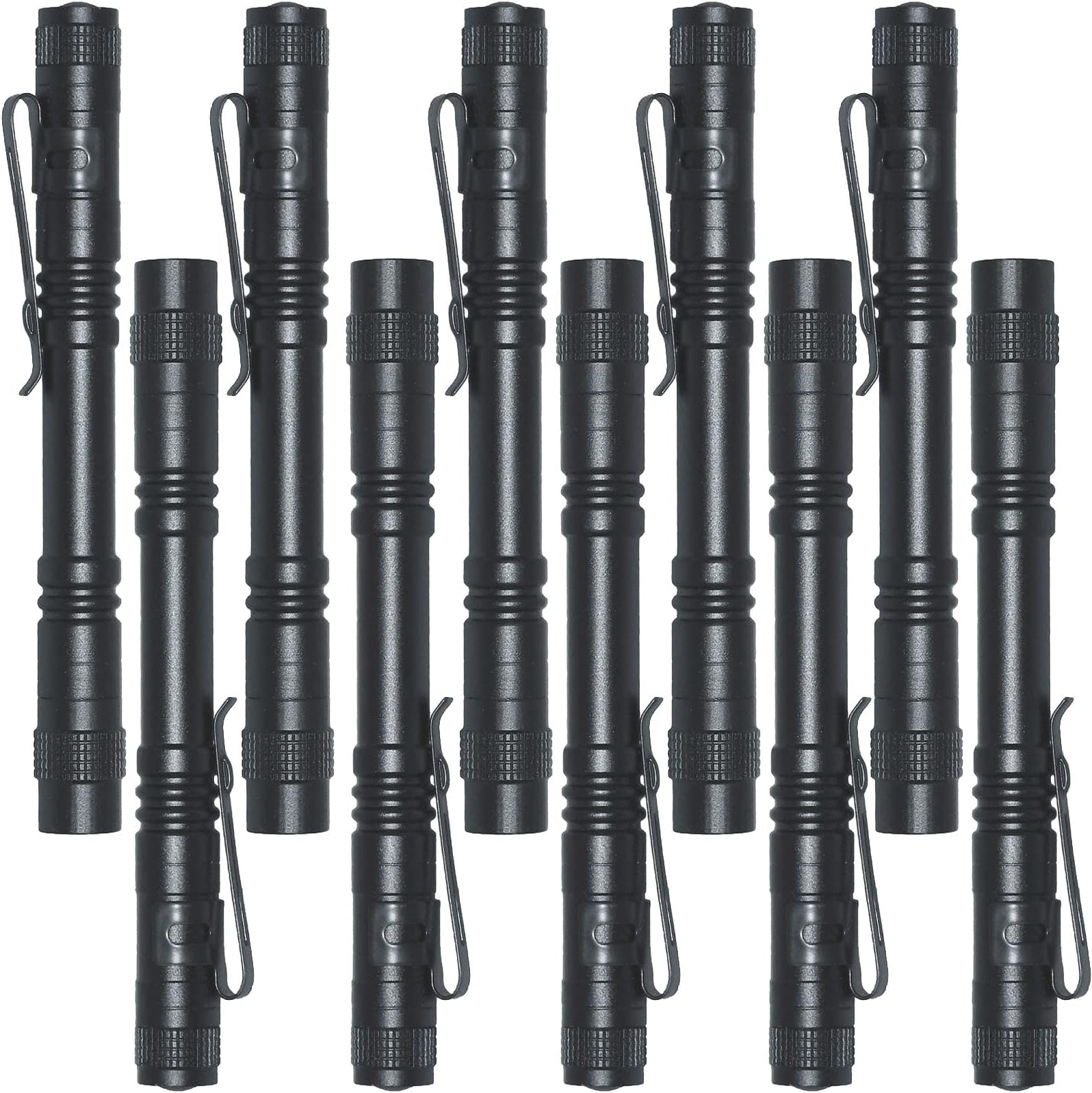 Beieverluck 10 Pack Small Mini Flashlights, Pocket Flashlight Penlight with Clip, Tactical Pen Light for Camping Outdoor Emergency Inspection Fathers Gifts for Dad Husband