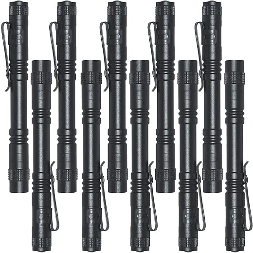 Beieverluck 10 Pack Small Mini LED Flashlight Handheld Pen Light Flashlight Tactical Pocket Torch PenLight with Clip Led Pen Flashlight for Camping Outdoor Emergency Inspection