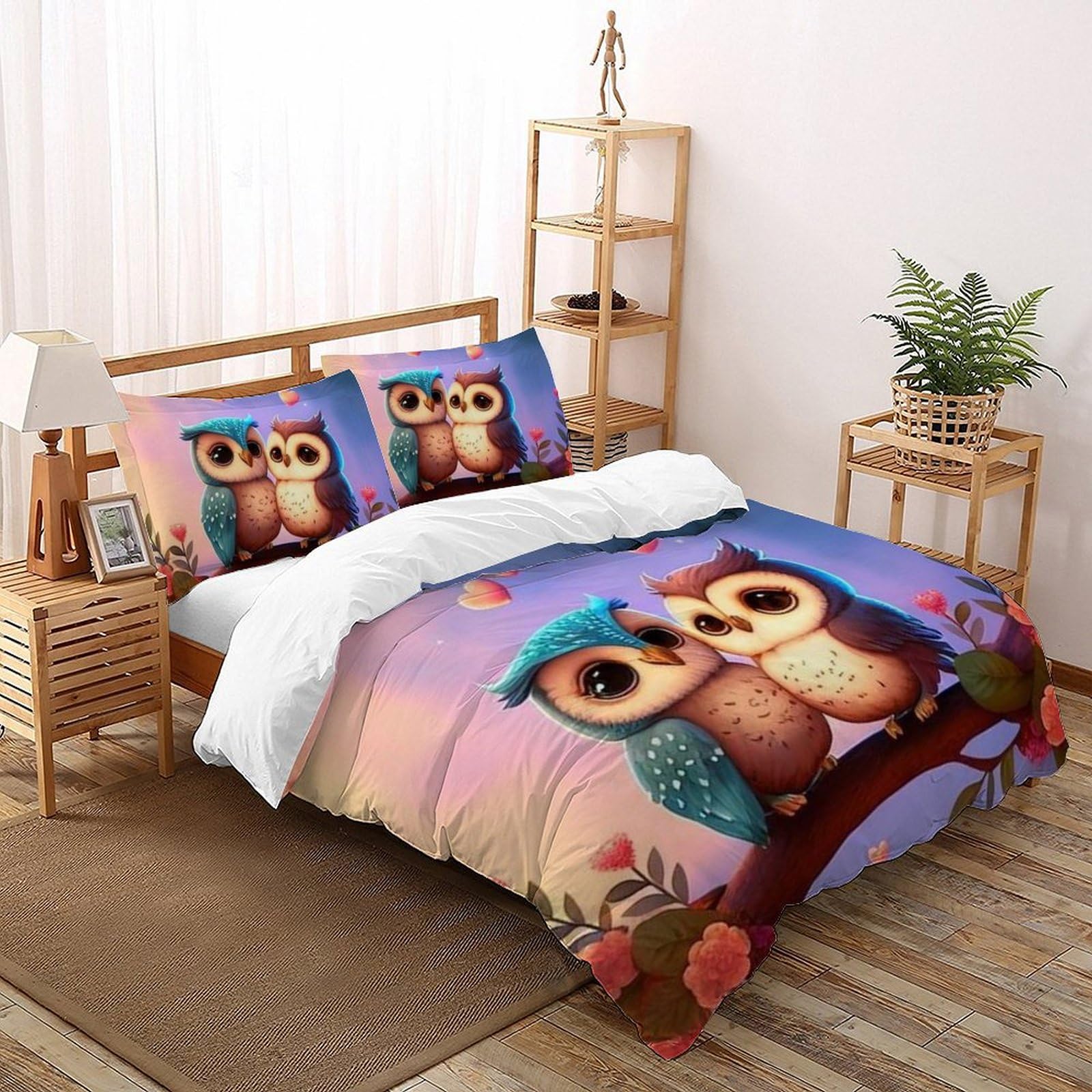 Housse de couette King en microfibre 3D La Chouette Bedding 220x240