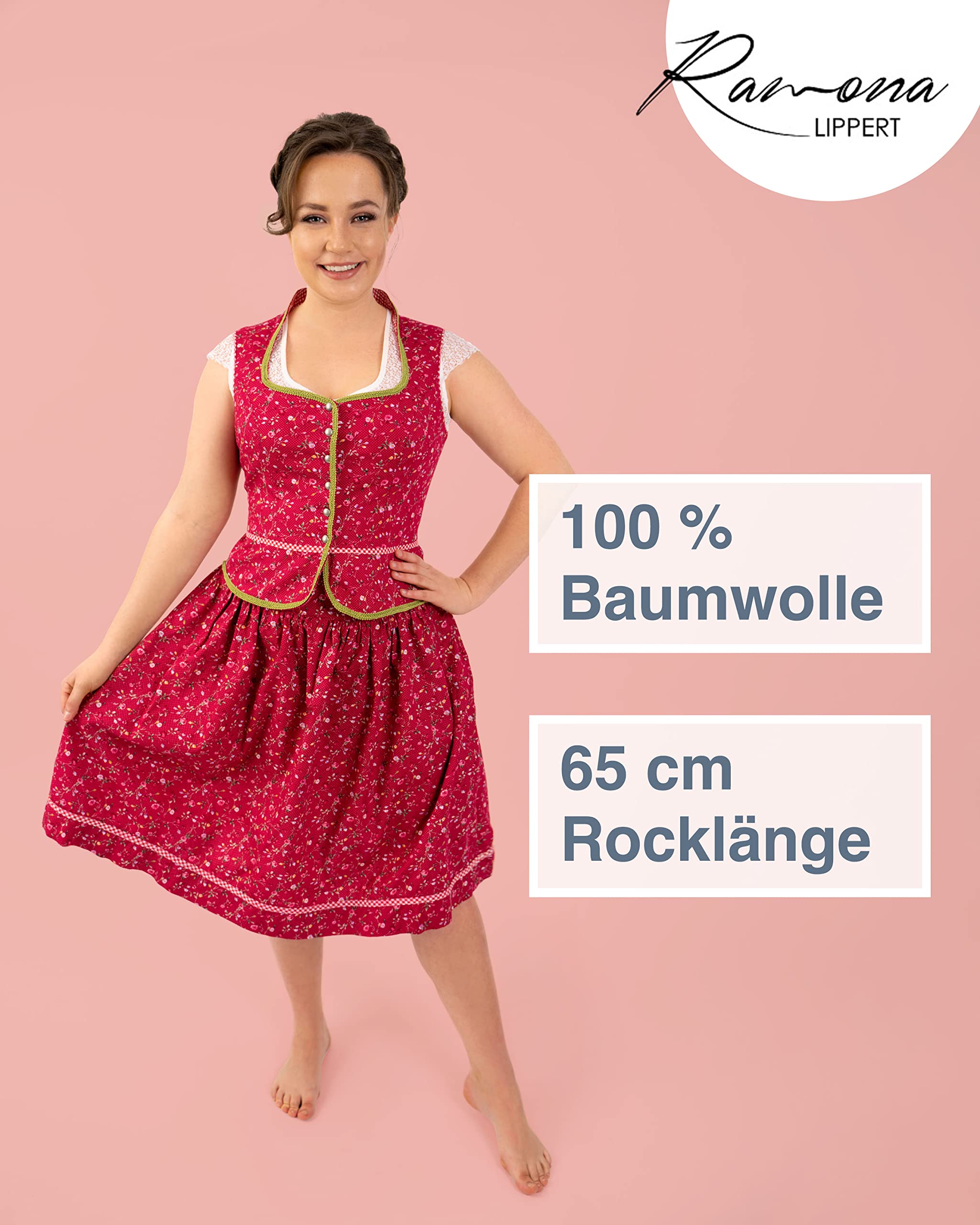 Ramona Lippert - Gonna - con orlo a palloncino - Donna Rot 50