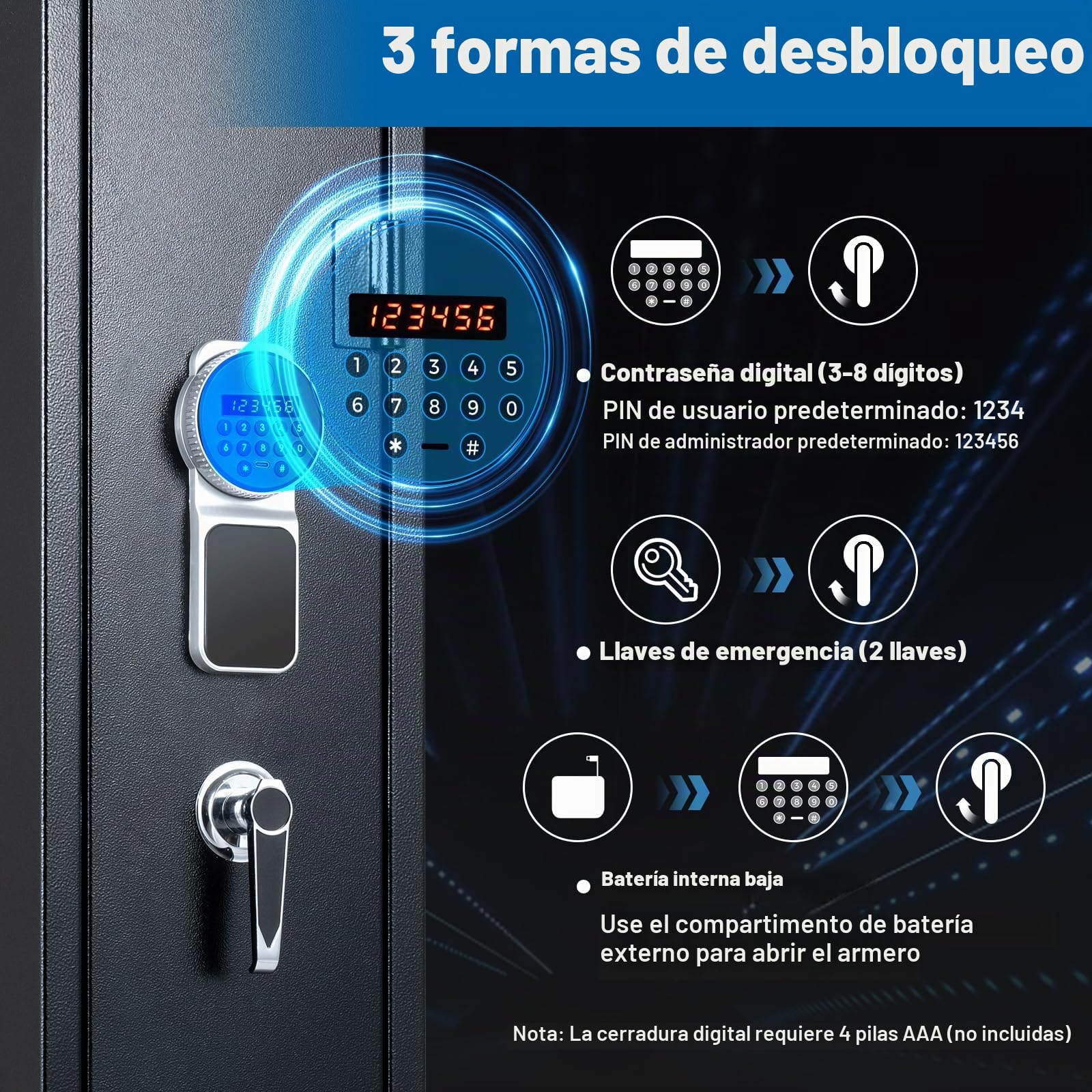 COSTWAY Armero para 8 Rifles y Munición, Cerradura y 2 Llaves