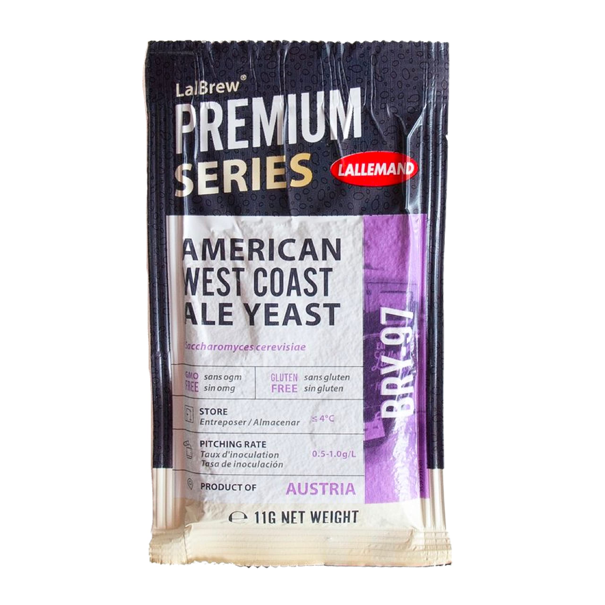 Craft A Brew - LalBrew BRY-97™American West Coast Ale Yeast - American Beer Dry Yeast - For Craft Lagers - Ingredients for Home Brewing - Beer Making Supplies - (1 Pack)
