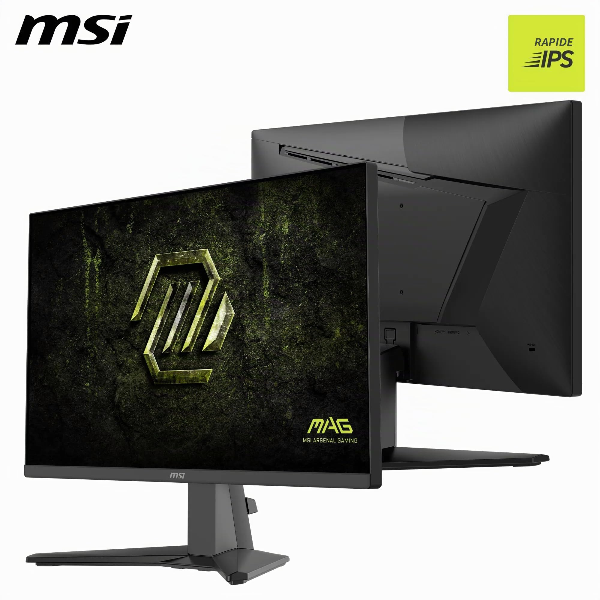 MSI MAG 245F X24 Écran Gaming 24,5'' FHD - Dalle Rapid IPS 1920 x 1080, 240 Hz / 0,5 ms, HDR Ready, AMD FreeSync™ Premium, AI Vision, HDMI 2.0b, DP 1.2a, Design sans Bordure, Compatible VESA, Noir